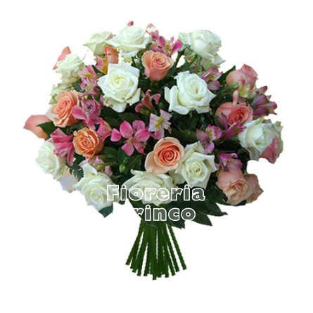 Foto Bouquet assortito con rose e altri fiori