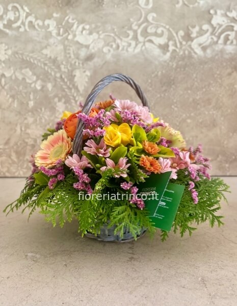 Cesto fiori freschi assortiti